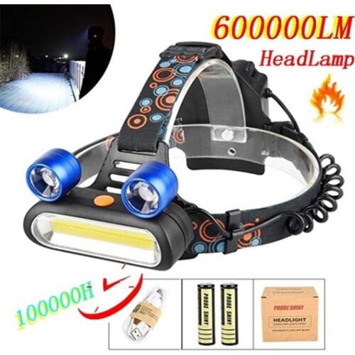 T6 LED+COB Portable Headlamp USB Rechargeable headlight Camping Head lamp Fishing headlight flashlight headlamp torch