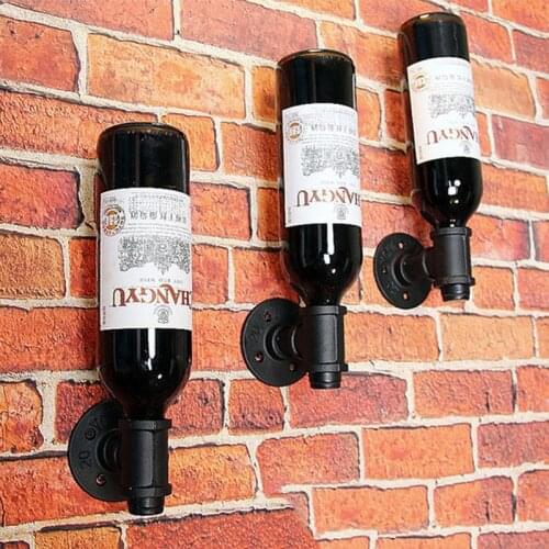 Wall Mounted Wine Bottle Holder Rack Metal Bar Accessories Home Bars Storage Wine Rack Wall Hanging Decor Botellero De Pared