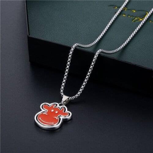 WANGAIYAO new hip-hop titanium steel necklace wild zodiac sign for men and women, turning the universe, rotatable tide retro pen