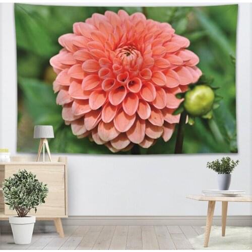 New Arrival Dahlias Red Flower Tapestry Sheets Home Decorative Tapestries Beach Towel Yoga Mat Blanket Table Cloth Wall Tapestry