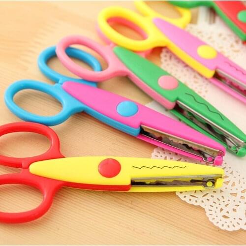 6 pcs/lot DIY Craft Scissors Wave Edge Craft School Scissors for Paper Border Cutter Scrapbooking Handmade Kids Artwork Card