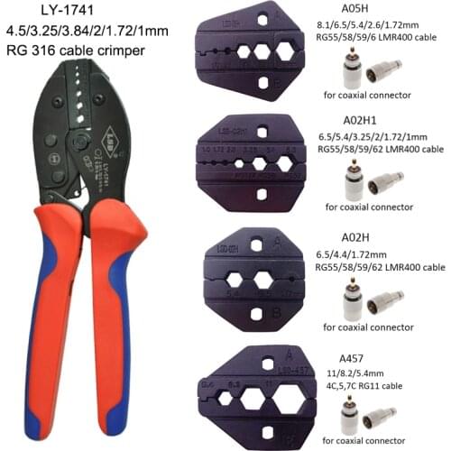 RG316 crimping tool fiber optic cable crimp plier RG58 RG59 RG6 LMR coaxial RG6 connector crimping tool ratchet crimper tool