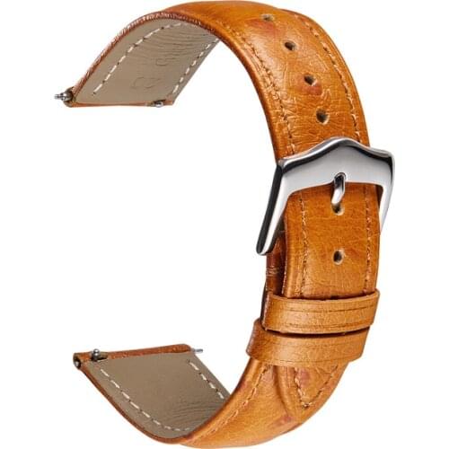 18mm 20mm 22mm Watch Strap Cow Leather Vintage Ostrich Pattern Watchband Comfortable To Wear Quick Release Spring Bar