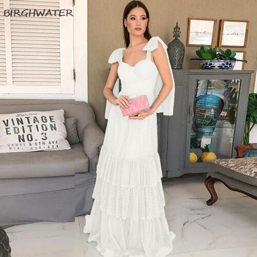 Sexy Women V-Neck White Ball Gown Dress Long Formal Prom Party Gown Sleeveless Robe De Soriee Evening Sexy Dresses Vestido