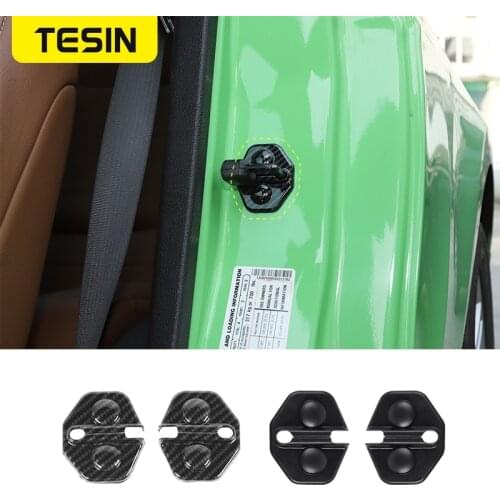 TESIN Interior Mouldings for Ford Mustang 2009-2013 Car Door Lock Decoration Cover Accessories for Ford Mustang 2009-2013