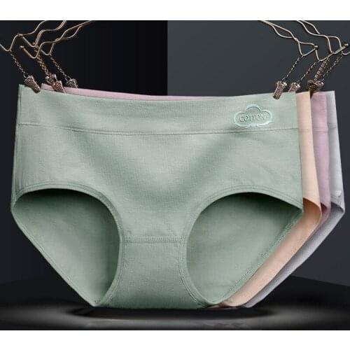 IZICFLY Hot Sale New Graphene Antibacterial Underwear Women Panties Cotton Female Briefs Breathable Panty-Random Color-3 Pcs