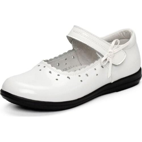 Mary Jane Shoes for Girls 2019 Children School Shoes Black Kids Princess Genuine Leather Shoes Student Party Dancing Dress Flats