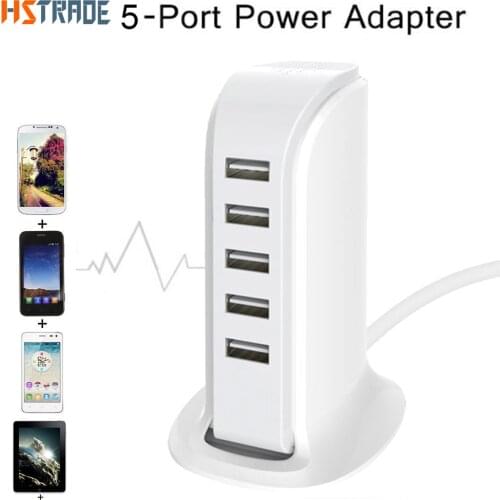 5 Port Multi USB Charger HUB Display USB Charging Station Dock Universal Mobile Phone Desktop Wall Home Chargers EU/US/UK Plug