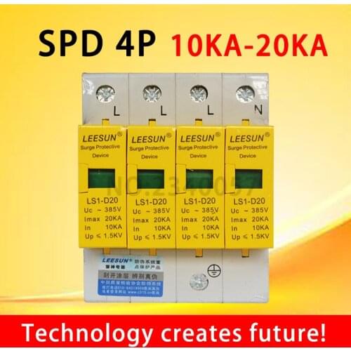 SPD 3P+N Surge ProtectIve Device 10KA~20KA C~385VAC 4PHouse Surge Protector Protection Protective Low-voltage Arrester Device