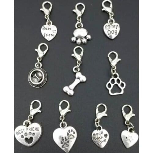 High quality Mixing Animal Dog/Cat Paw Prints & bones & dog bowl Charm Pendant Necklace Bracelet DIY Jewelry Making Finding