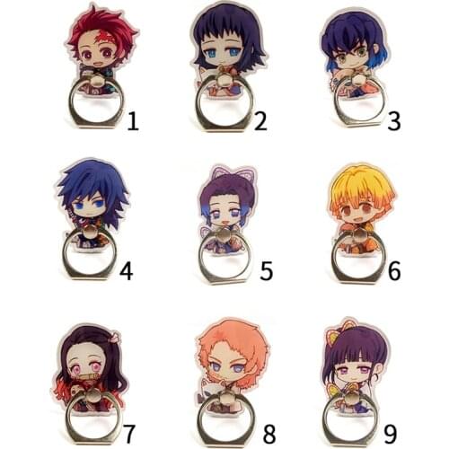 Japan Cartoon Anime Demon Slayer Kimetsu no Yaiba Phone Holder Phone Stand Acrylic Mobile Phone Finger Ring Holder