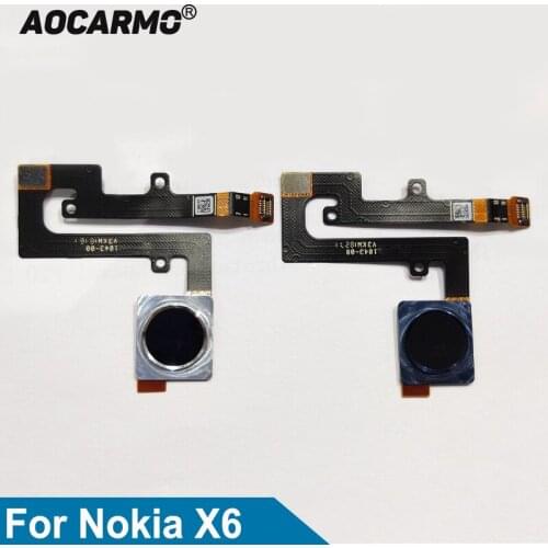 Aocarmo For Nokia X6/ 6.1 Plus TA-1099/1103 Fingerprint Sensor Button Flex Cable Replacement