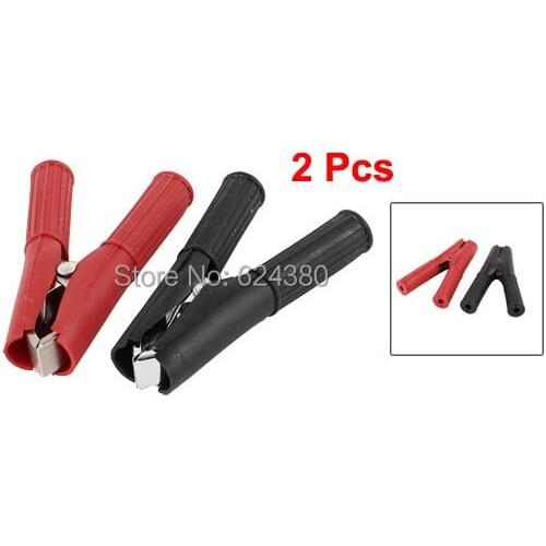 Car Auto Truck Battery Alligator Clamp Miniature Mini Electrical Insulated Crocodile Test Clips x 2 Pcs / Lot