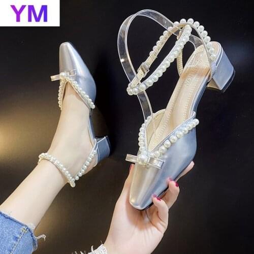 2021 Pearl New Women Sandals Bride Shoes Wedding High Heels Platform Pumps Sexy Pointed Toe Elegant Size 34-39 Zapatos De Mujer