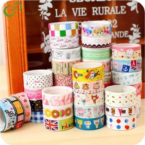 10pcs/lotStudents Cute Cartoon Tape Masking Tape Decorative Adhesive Tape Decor Decora Diy Diary Scrapbooking Sticker Label LYQ