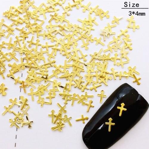100pcs/bag 3*4mm Mini Cross New 3D Nail Art Decoration Alloy Nail Sticker Japan Stud Rivet DIY Charm Nail Tools