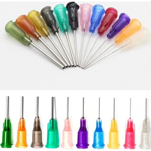 25pcs/pack Tapered needle glue dispensing needle 14-27G 12 types of steel dispensing for optional dispenser controller
