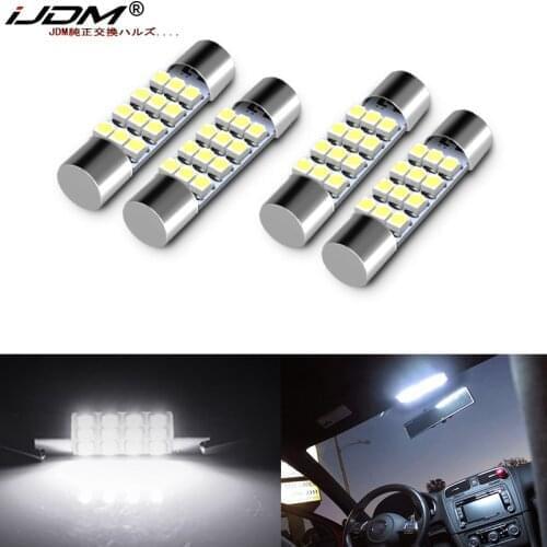 4) Xenon White 12-SMD 578 579 572 211-2 212-2 214-2 LED Replacement Bulbs For Car Interior Map Dome Cargo Area Lights 12V
