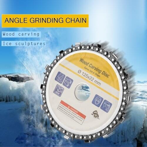 5 Inch 14 Teeth Grinder Chain Disc 22mm Arbor Woodworking Carving Disc for 125mm Angle Grinder and Circular Saw