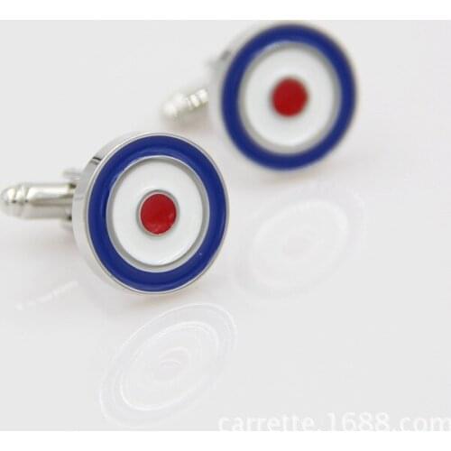 5pairs/lot Round Circular Red Point Pattern Cufflinks Painting Enamel Cuff Links Shirt Cuff Button Mens Jewelry
