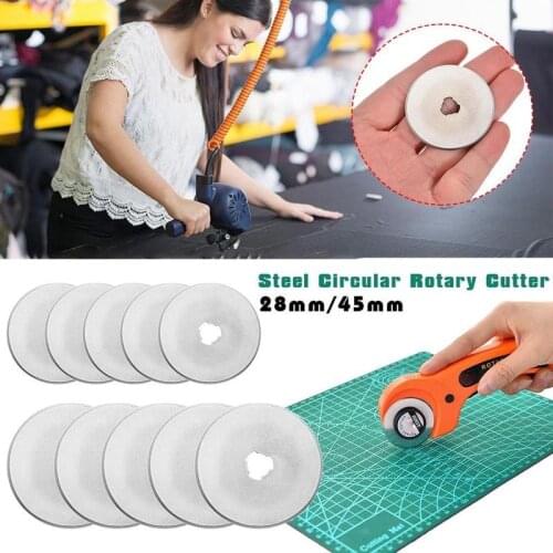 5pcs 28/45mm Rotary Cutter Refill Blades Silver Steel Leather Fabric Cutting Tool Diy Patchwork Sewing Handle Roller Knife Blade
