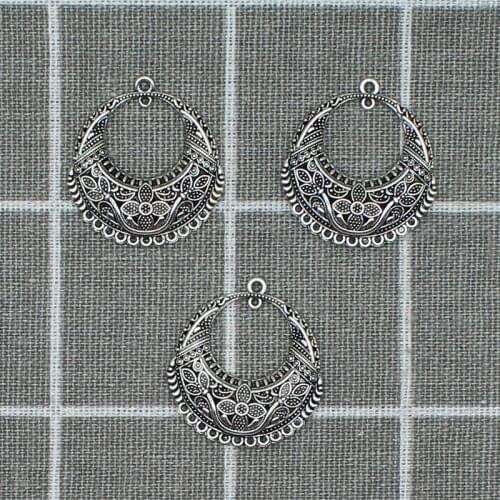 6pcs 30mm Vintage Metal Zinc Alloy Big Flower Charms Fit For DIY Jewelry Earring Pendant Connector Makings Finding X1821
