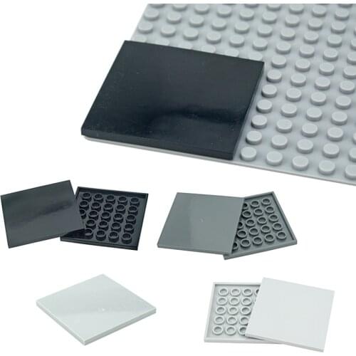 6x6 Educational Creative Size 10pcs DIY Building Blocks Assembles Particles Figure Bricks Smooth Flat Tile Compatible With 10202