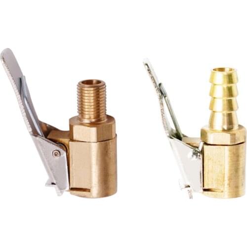 Car Auto Brass 8mm Tyre Wheel Tire Air Chuck Inflator Pump Valve Clip Clamp Connector Adapter Car Accessories for Compressor