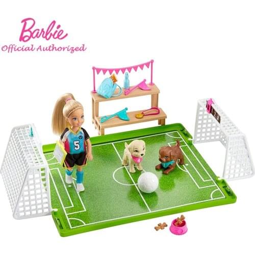 Barbie Girl Dreamhouse Adventures Kid Toys Mini Chelsea Doll Soccer Playset Football Gaming Funny Pretend Brinquedos GHK37 Gift