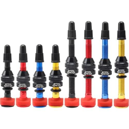 Bike Alloy Tubeless Tire F/V Presta Valve Stem MTB Road Bicycle Tubeless Rim CNC Alloy Nipple Brass Core Valve with Plastic Cap