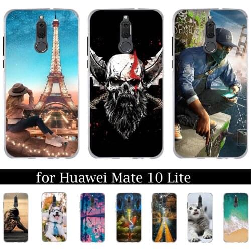 CEOTNG for Huawei Mate 10 Lite Silicone Back Cover For Huawei Honor 9i Case Soft Silicon Tower Protetive Cases for Nova 2i