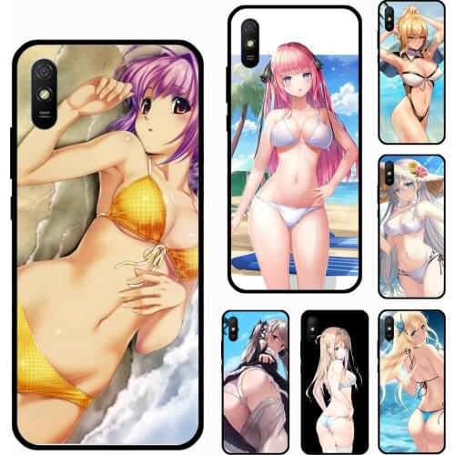 Sexy Anime Bikini Girl For Xiaomi Redmi Note 9 Pro 8 Note 10 Pro 8T 9S Cover For Redmi 9T 9A 9C 7A 8A K40 Case