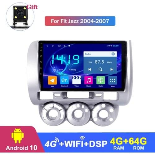 For honda FIT JAZZ 2004 2005 2006 2007 Android 10 Quad Core Car GPS Navigation Radio Unit Player 4G RAM 64G ROM Car Radio