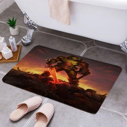 The DOOM Slayer 3D Print Doormats Rectangle Non-Slip DoorMat Bedroom Kitchen Entrance Print Door rugs Dropshipping
