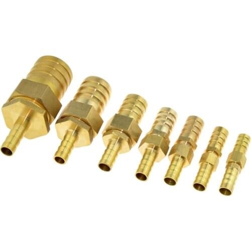 Brass Copper 10mm Hose Barb to 12mm 14mm 16mm OD Hose Gas Coupler Connector Raccord Barb Reducer Pipe Fitting Air Tube Adapter