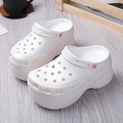 Summer Women Clogs Quick Dry Wedges Platform Garden Shoes Beach Sandals Home Slippers Thick Sole Increased Flip Flops for Women