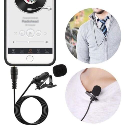 3.5mm Jack Microphone Clip Lapel Mini Lavalier Microphone Mic For IPhone/Android Computer Smart Phone Recording PC
