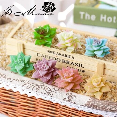 Fashion Artificial Succulents Plant Potted Mini Simulation Flocking Bonsai Leisure Desk Garden Hotel Decoration DIY Accessories