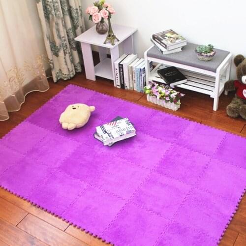 JCC Soft Baby EVA Foam Velveteen Puzzle Play Mat /kids Rugs carpet Interlocking Exercise Floor for children Tiles 30*30*0.6cm