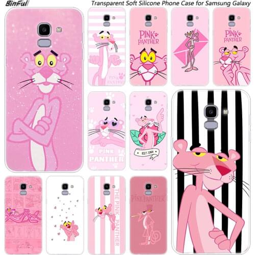 Hot Cute cartoon Pink Panther Soft Silicone Case For Samsung Galaxy J8 J6 J4 2018 J2 Core J5 J6 J7 Prime J3 2016 2017 EU J4 Plus