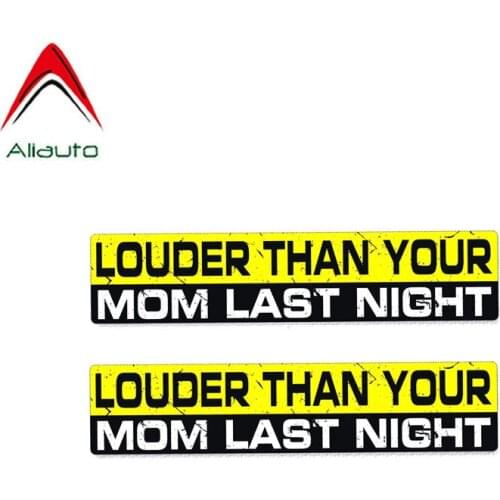 Aliauto 2 X Warning Car Sticker Louder Than Your Mom Last Night Decal Accessories PVC for Volkswagen Renault Opel Seat,15cm*3cm