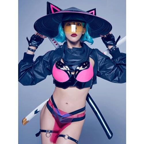 Nigtclub Jazz Gogo Dancer Stage Costume Ninja Cosplay Clothing Party Bar Rave Outfit Pole Dance Performance Clothing VDB3694