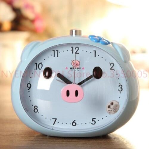 50 pieces pig Night Light Alarm Clock Mute Lovely Children Talking Cartoon Student Bedroom Bedside Alarm Clock
