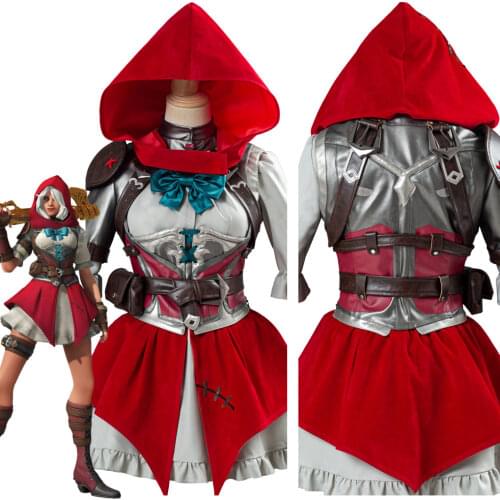 OW Ashe Cosplay Elizabeth Caledonia Cosplay Costume Red Riding Hood Skin Dress Halloween Carnival Costumes