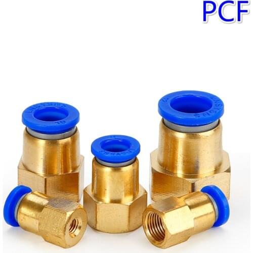 PCF" OD Hose Tube 4MM-12MM Pneumatic Connector 1/8'' 1/4'' 3/8'' 1/2''BSP Female Thread Push In Fitting for Air Pipe Joint