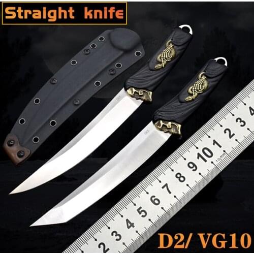 Straight knife Japan short knife EDC outdoor self-defense creative collection high hardness VG10 blade camping hunting sharp