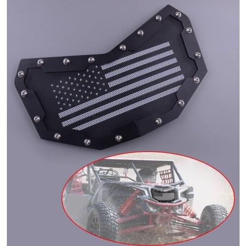 Grill Grille Front Bumper Mesh Kit Motorcycle Stainless Steel Fit for Can-Am Maverick X3 2017 2018 2019 2020 2021 American Flag