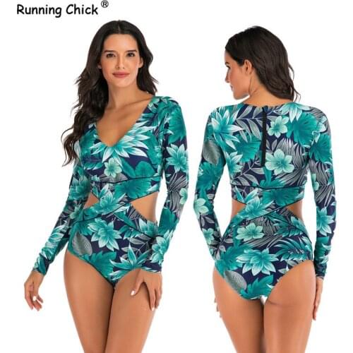 Swimwear With Sleeves Running Chick China