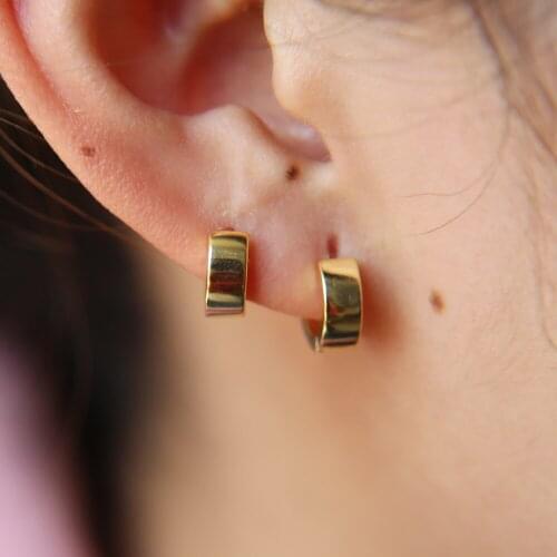 2021 Top Fashion 925 Sterling Silver Trendy Tabula Rasa Earrings Gold Color Earring For Women Wedding Jewellery Accessories