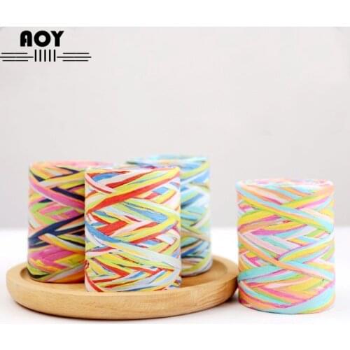 Mix 6 color Raffia Decoration Cord Colorful Paper Rope For Gift Box Wrapping Packing DIY Craft Wedding Birthday Xmas Party